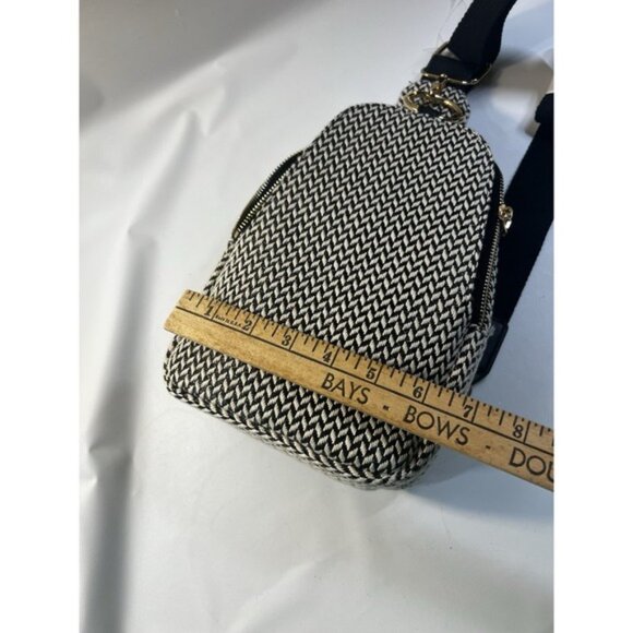 Beige Black Tweed Crossbody Bag for Women‎ - Picture 4 of 8
